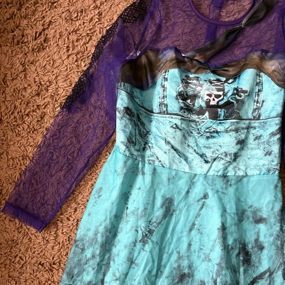 Disney Descendants 2 Costume Dress XL 14-16 Purple Blue Pirate Halloween